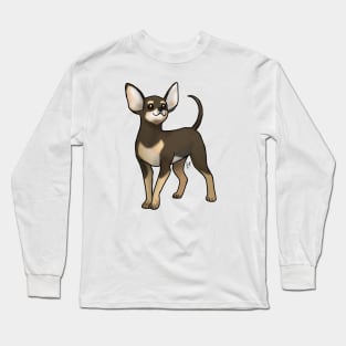 Dog - Russian Toy - Smooth Coat Black and Tan Long Sleeve T-Shirt